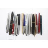 Assorted fountain and other pens,