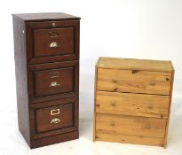 Chest of drawers and filing cabinet.