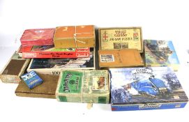 A collection of vintage railway related jigsaw puzzles and games.