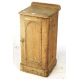 A Victorian scrubbed pine pot cupboard with single shelf. H76cm x D36cm x W39cm.