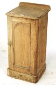 A Victorian scrubbed pine pot cupboard with single shelf. H76cm x D36cm x W39cm.