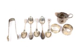 Five Georgian silver teaspoons London 1798.