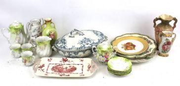 A group of assorted Victorian china. Including a small coffee set, jugs and vases etc. Max.