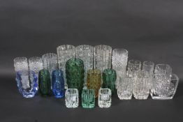A large collection of Sklo Union (Czech) glass vases and candle holders, circa 1960-70s.