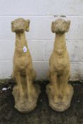 Garden ornament pair of greyhounds. H80cm.