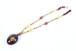 A Baltic amber necklace.