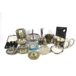 An assortment of silver plate.