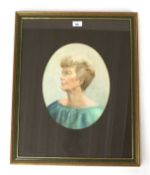 Novma Fraser-Smith, a pastel portrait of a woman. 34cm x 26.