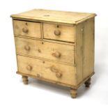 A Victorian pine chest of drawers.