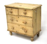A Victorian pine chest of drawers.