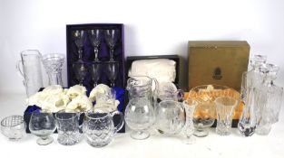 A large collection of 20th century and later cut glassware.