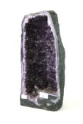 A freestanding amethyst geode cathedral.