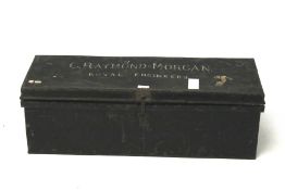 A military tin trunk 'Royal Engineers'. Marked G.