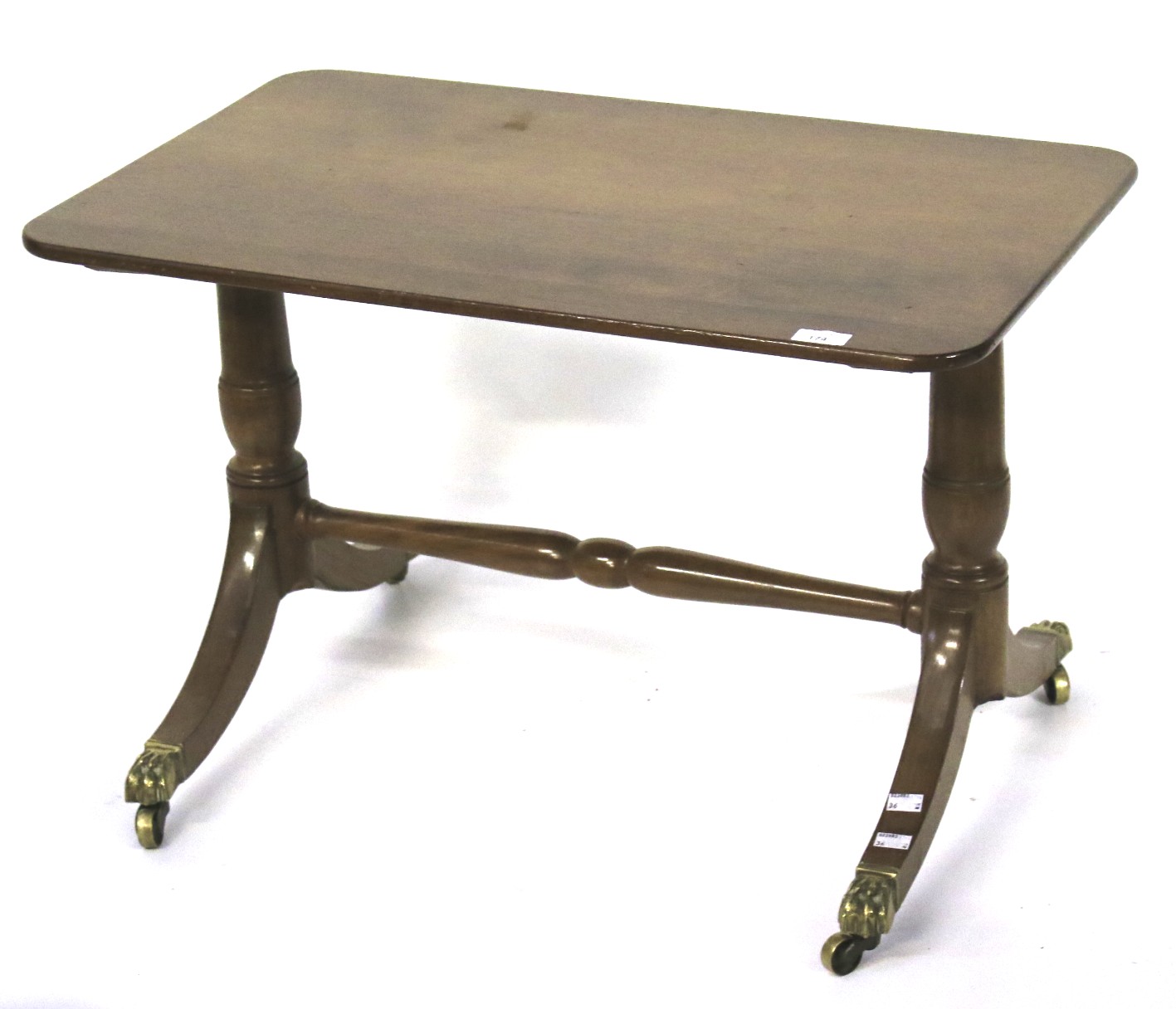 A mahogany side table.