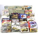 A collection of Airfix and Revell model kits.
