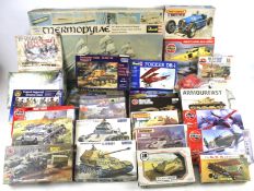 A collection of Airfix and Revell model kits.