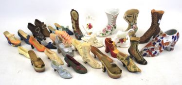 A collection of miniature model shoes.