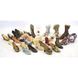 A collection of miniature model shoes.