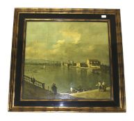 After Canaletto, a Medici print of 'A View Looking Towards Murano'.