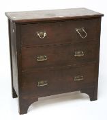 An early 20th century stained pine chest of drawers.