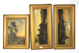 J Brill (late 19th/early 20th century), three oil on boards.