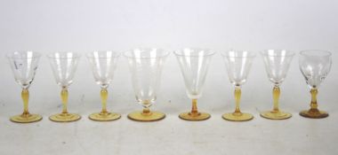 A set of eight 20th century drinking glasses.