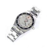 A vintage stainless steel Omega Electronic F300Hz Seamaster Chronometer wristwatch with date