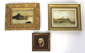 Three 20th century oil paintings.