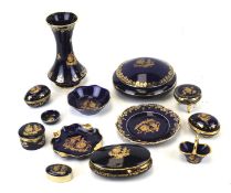 Fourteen 20th century Limoges porcelain ornaments.