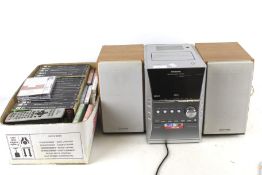 A Panasonic CD Stereo SA-PM31 and audio books.