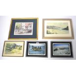 Five assorted 20th century and later prints and pictures.