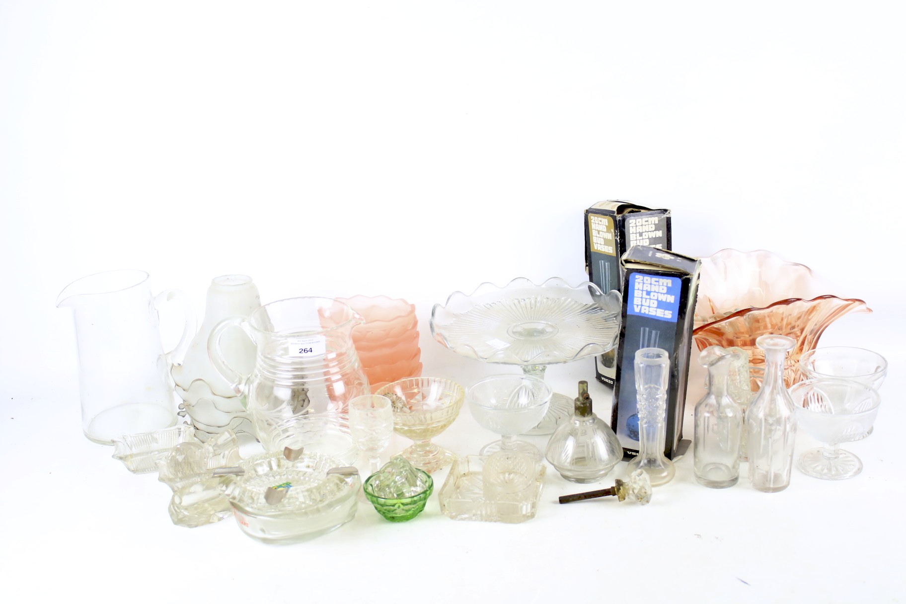 A large assortment of vintage glassware.