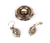 A brooch and a pair of earrings.