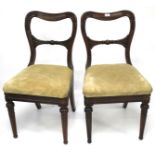 Two Victorian rosewood dining chairs.