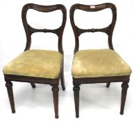 Two Victorian rosewood dining chairs.