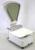 Set of vintage white enamel shop weighing scales. By Asco Ltd 0-2lbs.