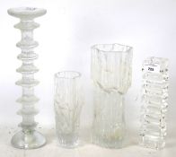 Four pieces of mid-century Scandinavian glass.