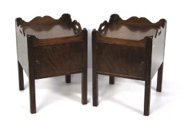 A pair of 20th century mahogany pot cupboards.