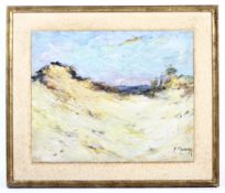 Pieter Mossay (1913-2010), a Belgium Sand Dune Seascape, oil on board. Signed lower right, 44.