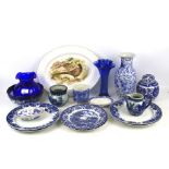 A group of assorted 20th century ceramics and glass.