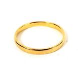 22 ct gold band size O, 2 grams.
