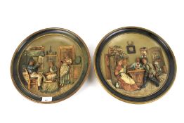 A pair of pottery plates.