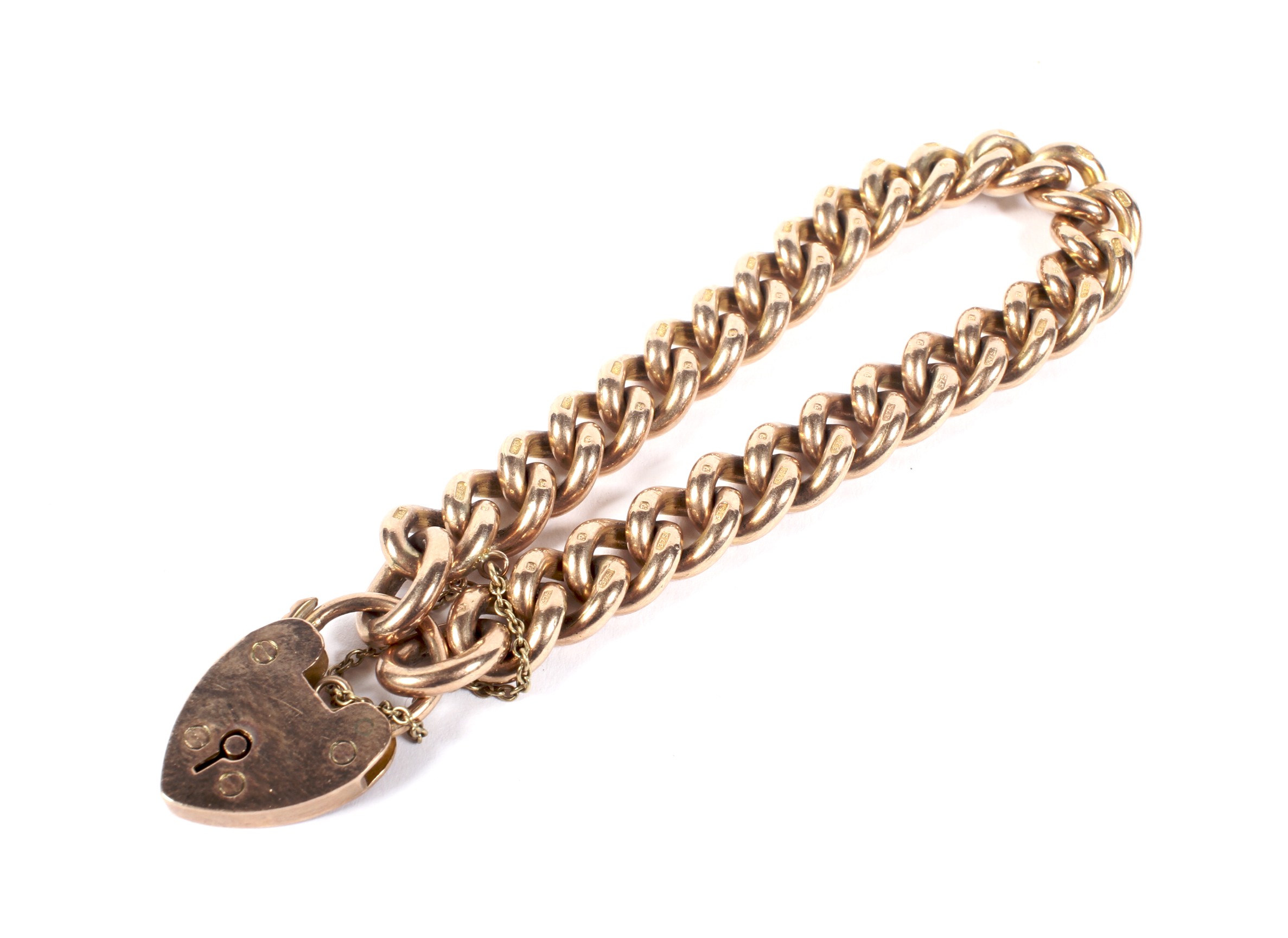 An early 20th century 9ct rose gold curb link bracelet.
