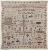 An early 19th century sampler by Elizabeth Dixon dated 1810.