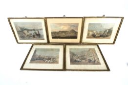 Five coloured lithographs with views of Hong Kong, four after Murdoch Bruce.