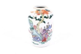 A Chinese tapering oviform Qing Dynasty vase.