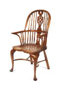 An elm Windsor chair.