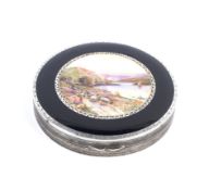 Houbigant, a vintage silver and enamel compact.