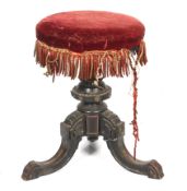 Victorian Aesthetic Movement revolving music stool.