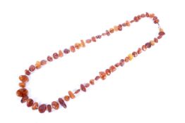 A Baltic amber tumble-polished chip necklace.
